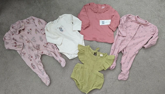 Baby girl clothes bundle 3-6 months 5 items Disney Baby F&F George
