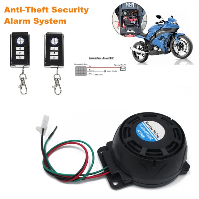 12V Motorcycle Remote Control Anti-Theft Security Alarm System For Scooter Bike