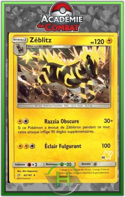 Zéblitz - SL00:Académie de Combat - 45/181 - Carte Pokémon Française Neuve