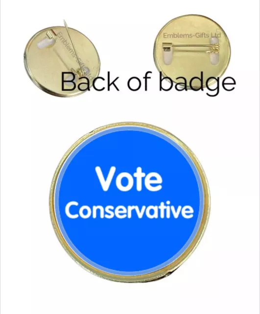 Vote Conservative Political Election 27mm Metal Lapel Pin Domed Badge