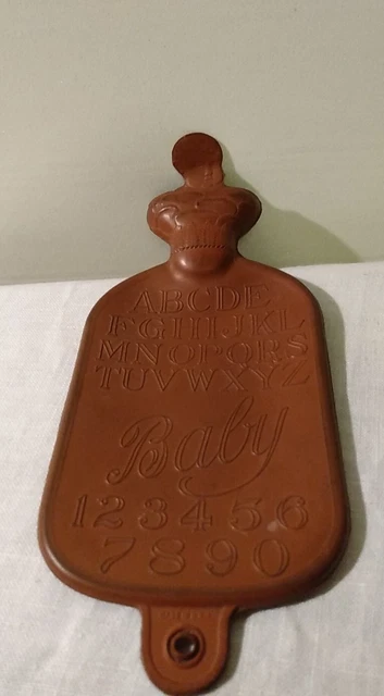 Vintage Rubber Baby Hot Water Bottle with ABC’s, 123’s and Animal Prints