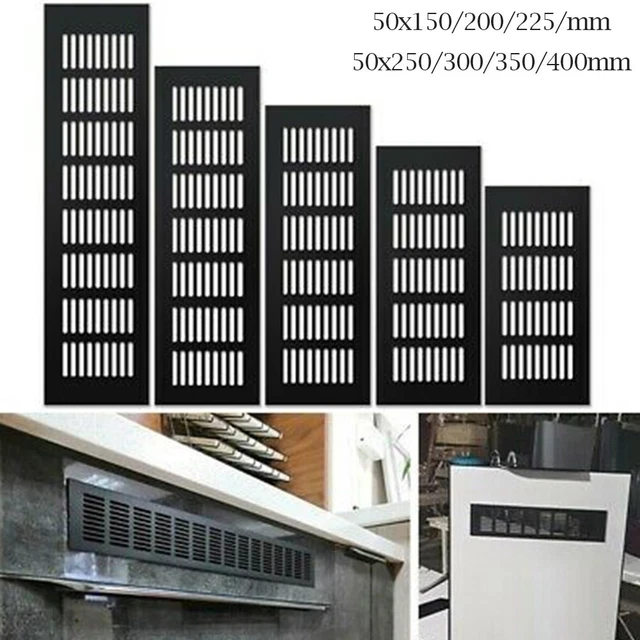 Rejilla de ventilación de alta calidad aluminio negro pared premium 50*150-400mm