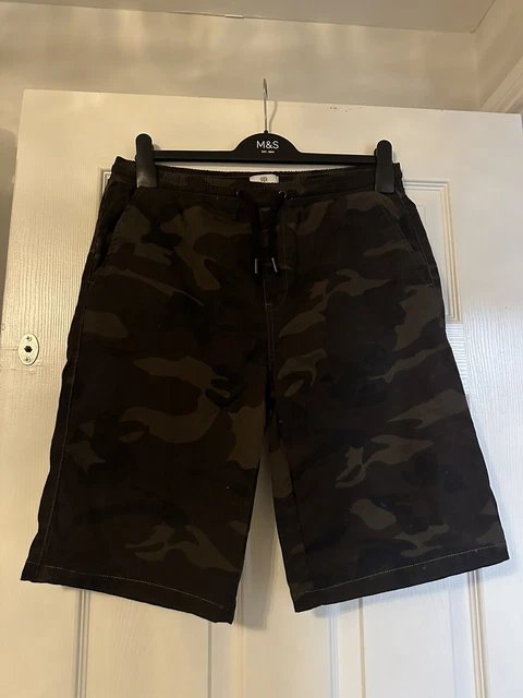 Pantaloncini vita mimetici elasticizzati da ragazzo taglia 18 anni o XS da uomo