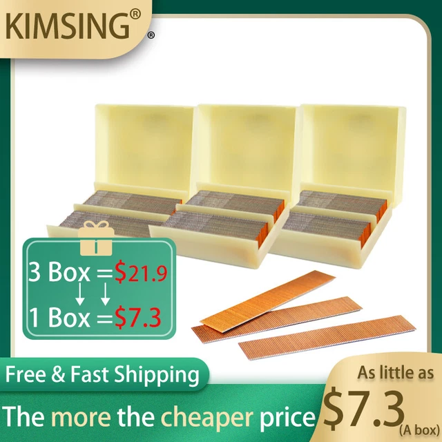 Kimsing calibre 23 1/2""', 3/4"" de longitud de pierna de 1"", clavos de pasador sin cabeza, 10000 piezas