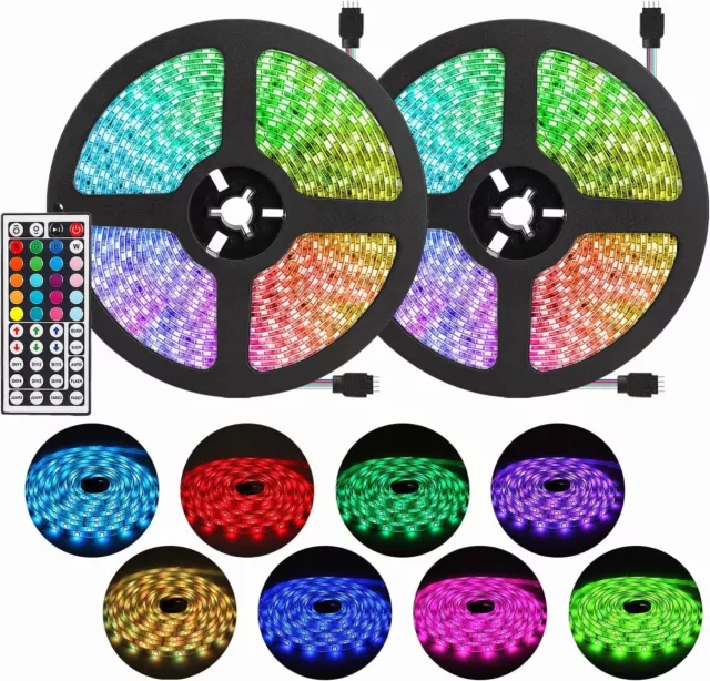 RGB LED Strip Light Kit 65.6ft Flexible Tape Lights 5050 SMD RGB 600 LEDs Non Wa