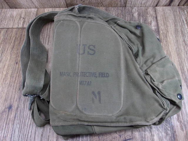 Vintage US Military Gas Mask Canvas Carry Bag ~~ M 17A1 Protective Field Bag Vintage US Military Gas Mask Canvas Carry Bag ~~ M 17A1 Protective Field Bag