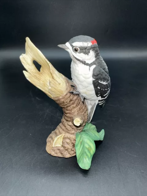 1989 Lenox Fine Porcelain Downy Woodpecker Figurine Garden Birds Collection Gift