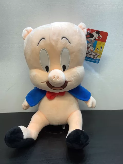Warner Bros Looney Tunes Porky Pig Rare Soft Toy Large 10” Plush Collectable NEW