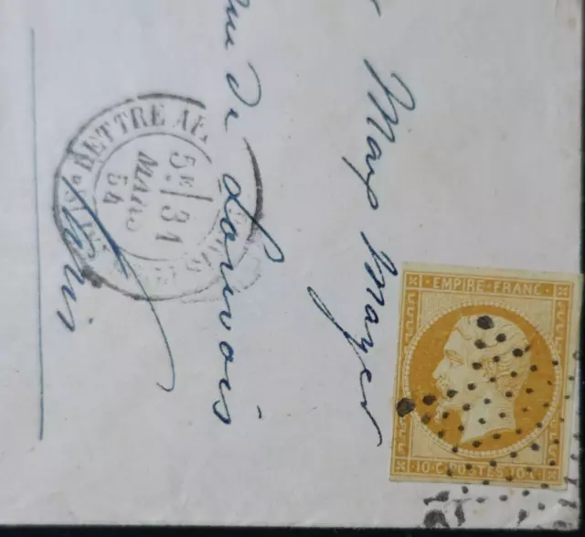 Napoleon N° 13A On COVER Local Paris used Star Muette