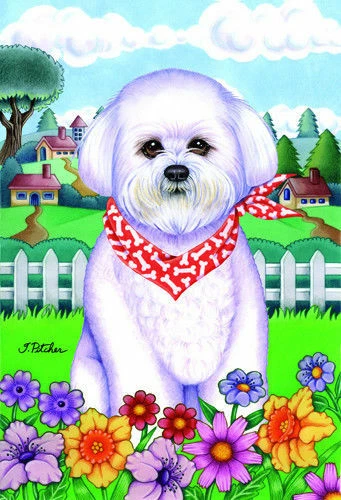 Spring Garden Flag - Bichon Frise 730371