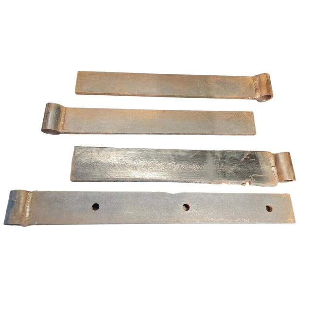 Antique Barn Door Iron Strap Hinges Hand Wrought Forged Lot of 4