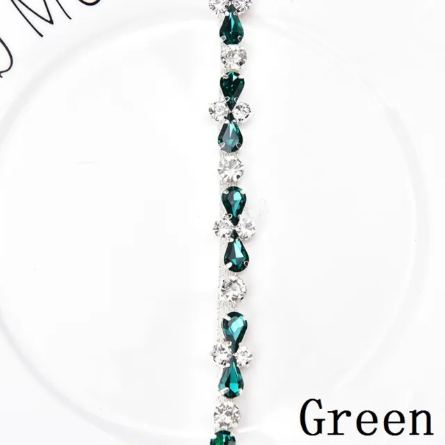 90cm Sew On Rhinestone Chain Diamante Ribbon Sewing Trim Flower Crystal Shiny