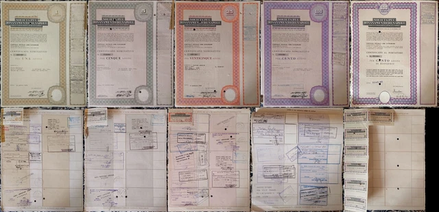 Certificati azionari sales da collezione