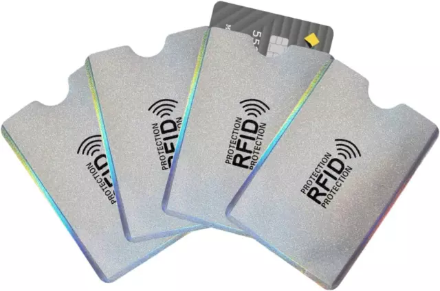 4Pcs RFID Blocking Sleeves, Identity Theft Protection Secure Sleeves Set Credit