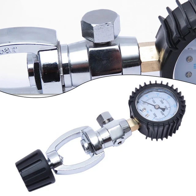 Manomètre Plongée Sous-marine 400 Bar / 6000 Psi - Pour Vérifier Pression Bouteille, Acier Inox ! - 9