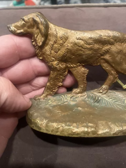 Brass or bronze irish Setter Dog Sculpture book end  (U4) 2
