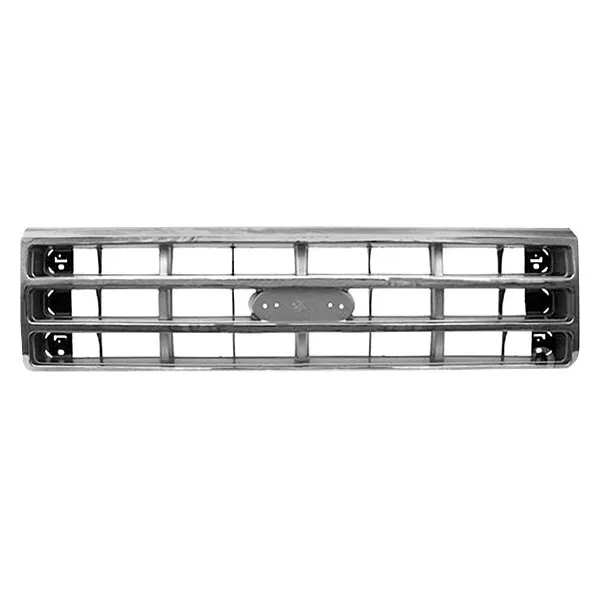 New Grille For 89-91 Ford Bronco Chrome Shell Painted Dark Silver Insert Plastic