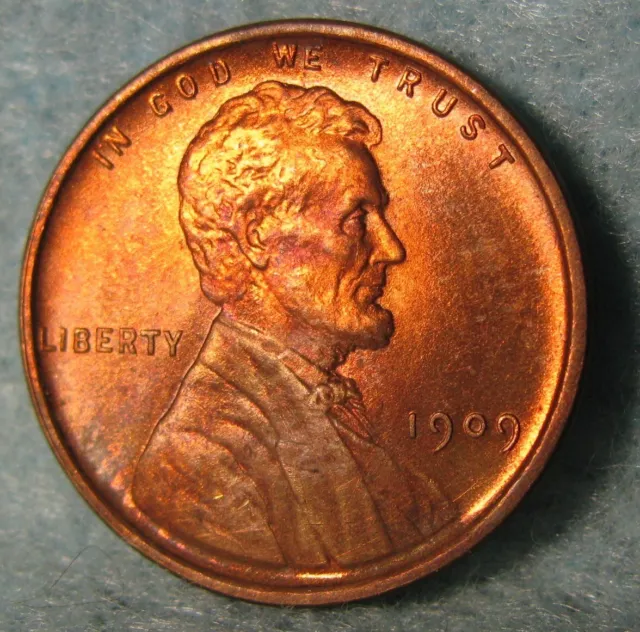 1909 VDB Lincoln Wheat Penny Small Cent Choice Uncirculated Lots Of Red  US Coin