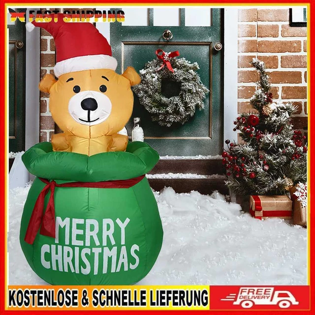 Bambola creativa orso di Natale LED in crescita giardino esterno decorazione di Natale (spina UE)