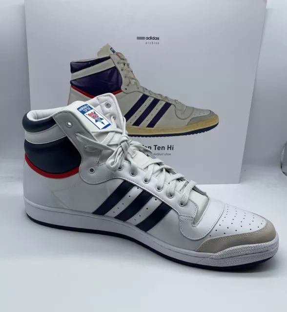 adidas Top Ten HI 40th Anniversary Mens Trainers White D65161 UK20 2