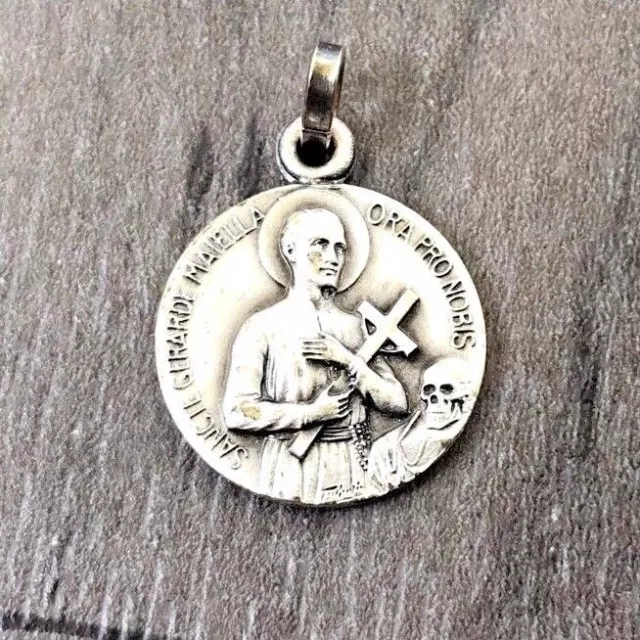 Santce Gerarde Maiella Mary Vintage Religious Medal Alloy Metal Pendant Tag
