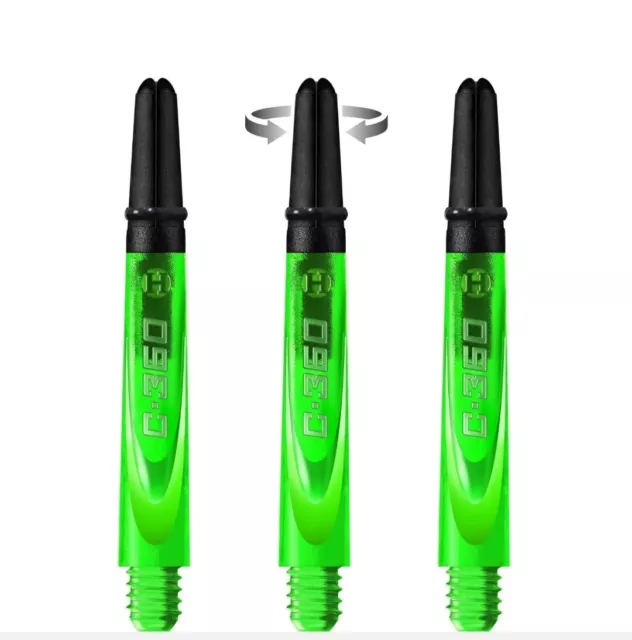 Harrows Carbon 360 Rotating Dart Stems Green Short