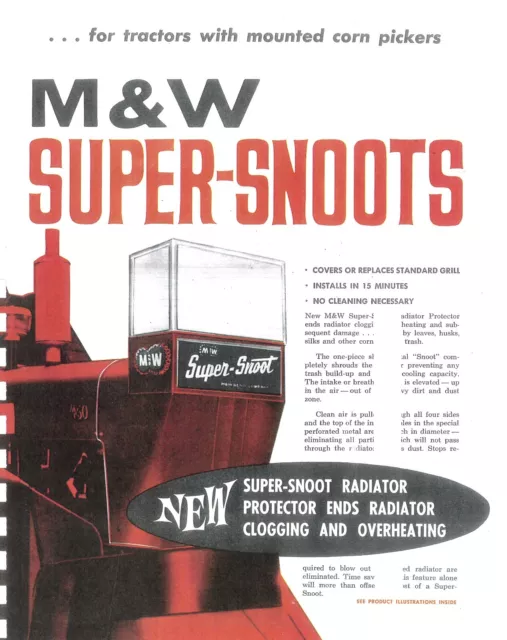 M&W Super Snoots Corn Picker Nose Cone Radiator Brochure for Big Brand Tractors