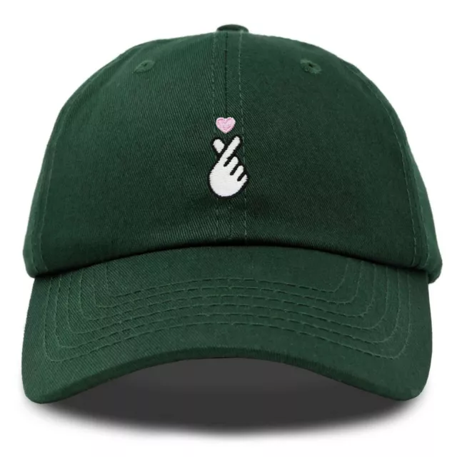 DALIX Kpop Korean Love Snap Finger Hand Heart Hat Son Hatu Womens Embroider Cap