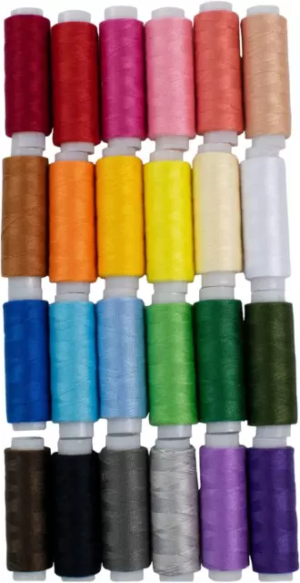 24 Fils De Couture En Coton De Couleurs Assorties 3