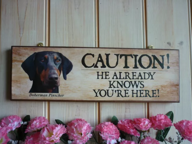 Hand Made Doberman Sign Caution Sign Warning Sign Beware Of The Dog Sign Plaque