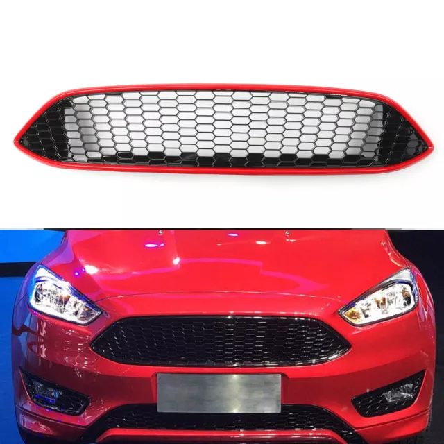 Honeycomb Front Upper Center Grille For Ford Focus S SE ZETEC MK3 2015-2018 UK