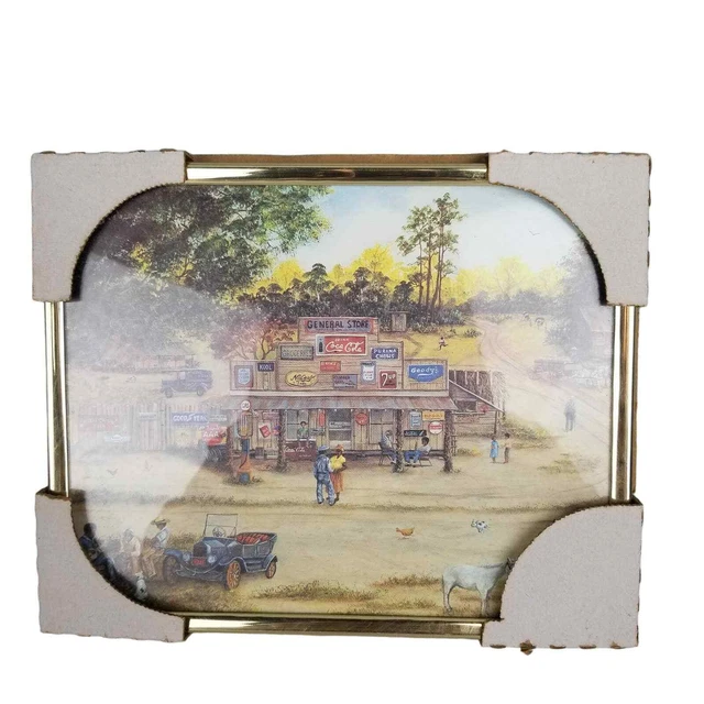 VTG Jack Meyers General Store Coca Cola Print Black Americana Folk Art 8x10