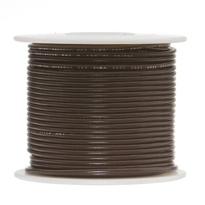 16 AWG Gauge Solid Hook Up Wire Brown 100 ft 0.0508" UL1007 300 Volts