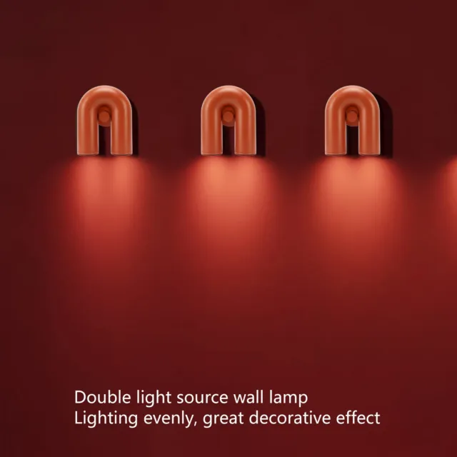 (Orange) Applique Murale En Forme De U Lampe Murale De Couloir En Fer Et