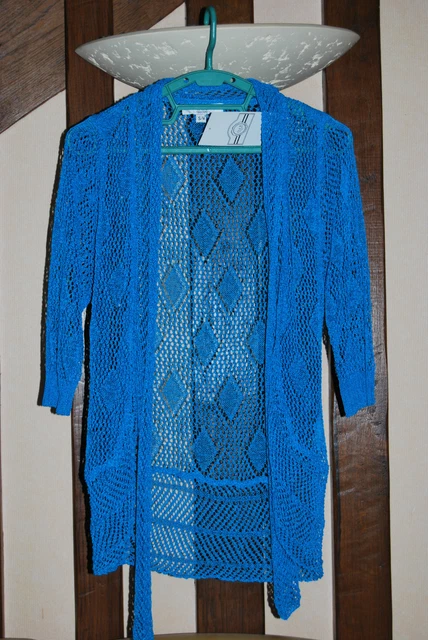 Gilet Cardigan Femme En Lainage Bleu Turquoise - Marque Lycée Mixte, Neuf Avec étiquettes