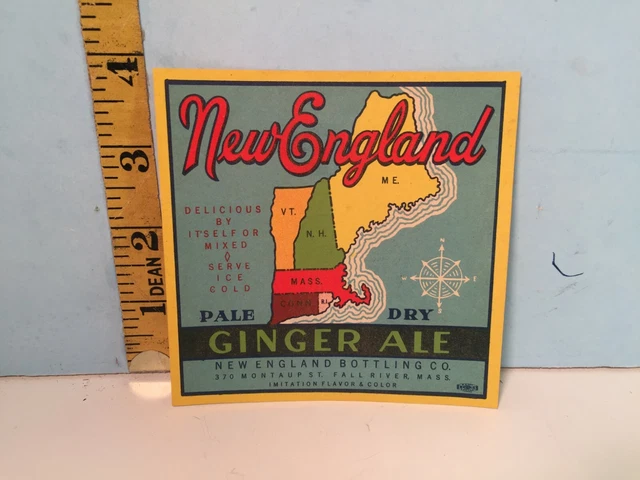 Vintage New England Pale Dry Ginger Ale New England Bottle Co. Fall River MA.