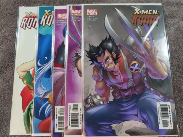 2003 MARVEL Comics X-MEN: RONIN #1-5 Complete Series - NAKATSUKA Covers - NM/MT