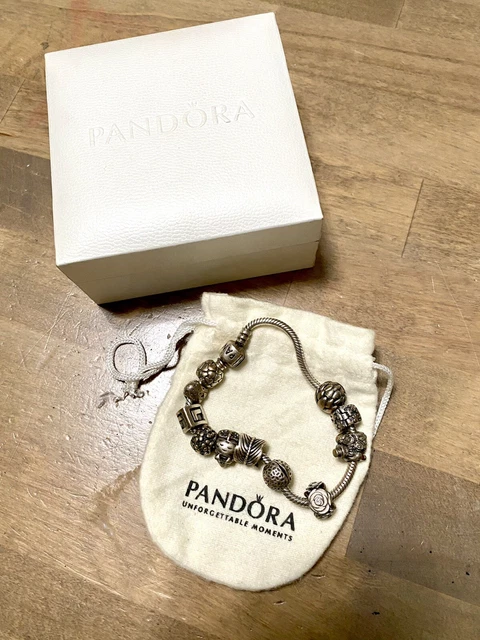 PANDORA Sterling Silver Barrel Clasp Bracelet With Charms