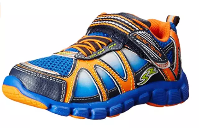 Stride Rite Kids Racer Light-Up Velocity Sneaker Navy/Orange (Toddler) YB48583