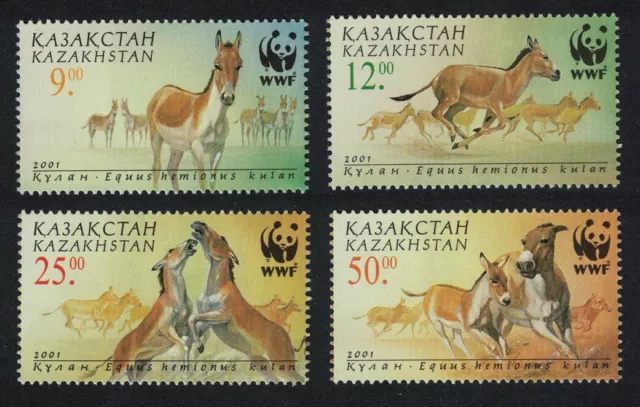 Kazakistan WWF Kulan cavalli animali fauna 4v 2001 nuovo di zecca sg#332-335