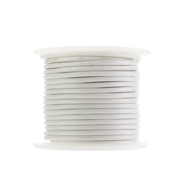 12 AWG Gauge Solid THHN Wire White 100 ft 0.119" 600 Volts Building Wire