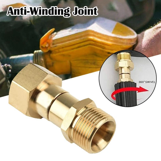 M22 14mm Pressure Washer Swivel Joint Connector Hose Adapter Fittings; E4T9