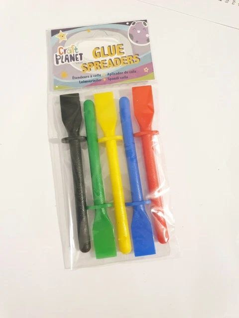 5 x GLUE SPREADERS - PLASTIC KIDS PVA PASTE ADHESIVE SPATULA - CRAFT ACCESSORY