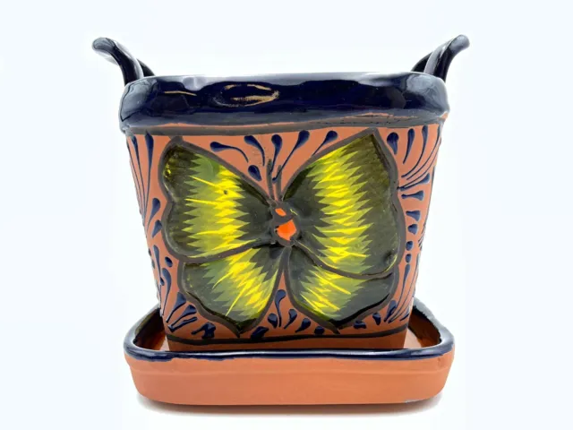Talavera Planter Handmade Hand Painted Vase Mexican Pottery Home Decor 8"
