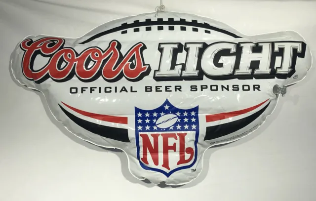 Coors Light Inflatable Beer Sign NFL EUC 22”x13” NFL Shield Football