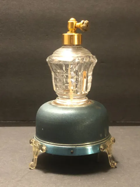 Vintage Rare Thorens Metal Music Box Perfume Bottle Made in Switzerland