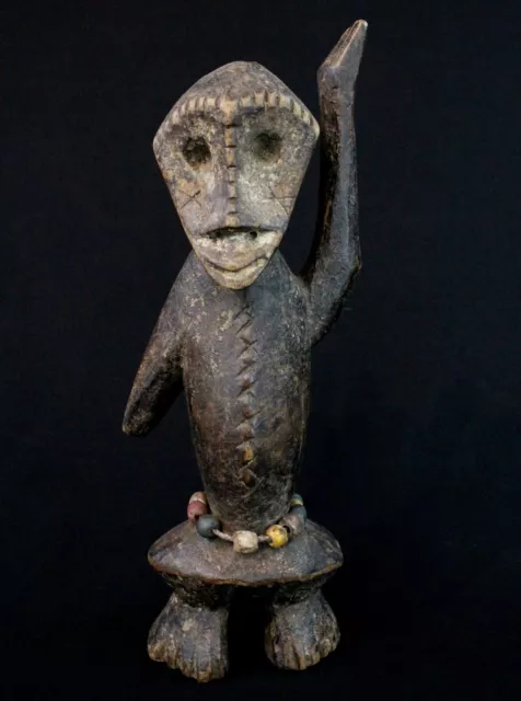 Art Africain Tribal - Statue Fétiche Lega "Kasungalala" Jurant Fidélité - 33 Cms