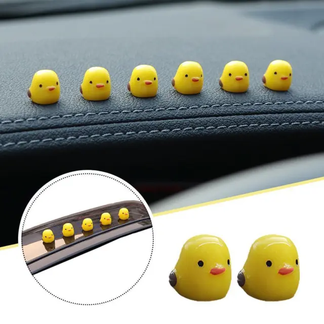 1/5PCS Mini Cute Yellow Chick Ornaments Car Interior Dashboard Decor Resin Z4O9