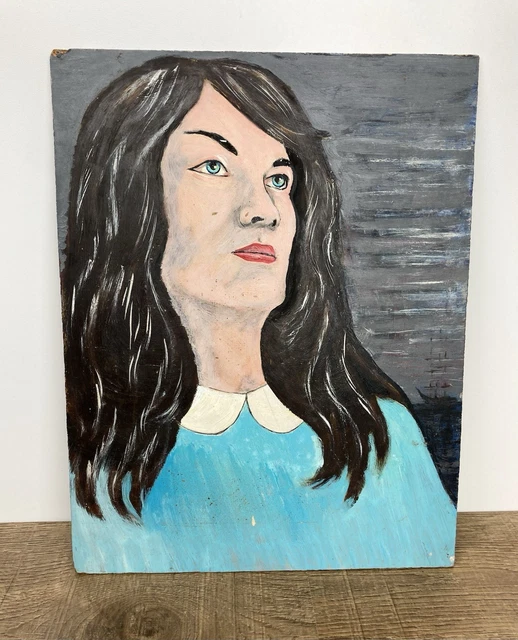 VINTAGE ORIGINAL OIL Painting On Board Portrait 1960s Lady £50.00 ...