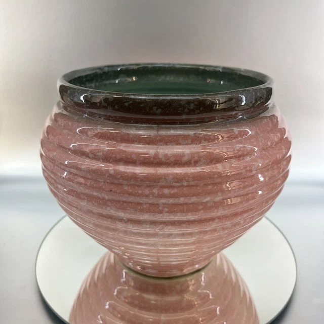 VINTAGE HULL ROYAL Imperial Pink Green Pottery Jardiniere 75-6 Vase
